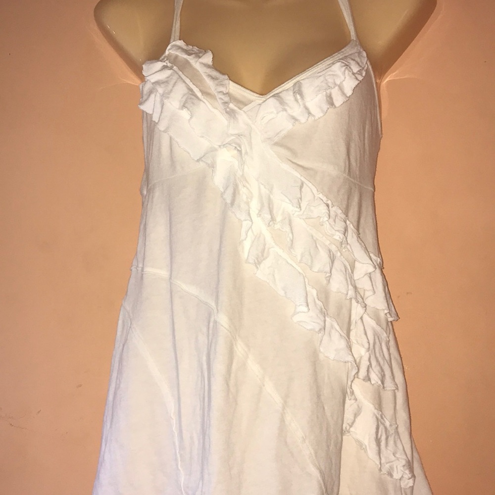 Free people White ruffle tank